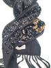 Dries Van Noten Black Evening Scarf with Sequin Details