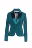 Dsquared2 Teal Velvet Fitted Evening Blazer Jacket
