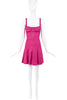 DSquared2 Fuchsia Pink Pleated Corset Tank Mini Dress
