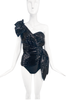 Dundas by Peter Dundas One Shoulder Asymmetric Black Sequin Bow Top