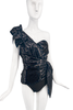Dundas by Peter Dundas One Shoulder Asymmetric Black Sequin Bow Top