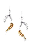 Eddie Borgo Two Tone Silver Gold Pavé Crystal Avante Garde Architectural Earrings