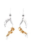 Eddie Borgo Two Tone Silver Gold Pavé Crystal Avante Garde Architectural Earrings