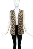 Vintage Needlepoint Bohemian Hippie 1970's Vest with Floral Motive.