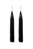 Eddie Borgo Black Fringe Tassel Earrings Pavéd in Jet Black Onyx