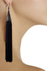 Eddie Borgo Black Fringe Tassel Earrings Pavéd in Jet Black Onyx
