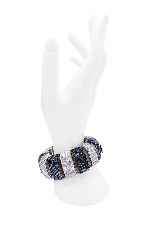 Eddie Borgo Black and White Pave Crystal Art Deco Bracelet Fall 2010