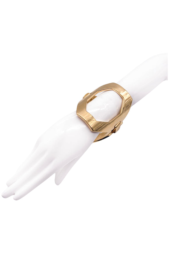 Eddie Borgo Gold Oversized Octagon Bracelet