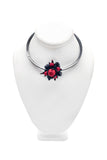 Eddie Borgo "Mapplethorpe" Red Rose with Jet Black Pavé Crystal Necklace