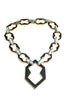 Eddie Borgo Massive Jade & Onyx & Howlite Peaked Link Pendant Egyptian Geometric Necklace