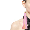 Eddie Borgo Pink and Marigold Yellow Long Fringe Earrings