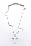 Eddie Borgo Silver Cross with Crystal Pyramid Studs