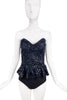 Emanuel Ungaro Black Lace Sequin Embroidered Corset 1992