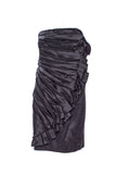 Emanuel Ungaro Black Textured Satin Ruffle Dress
