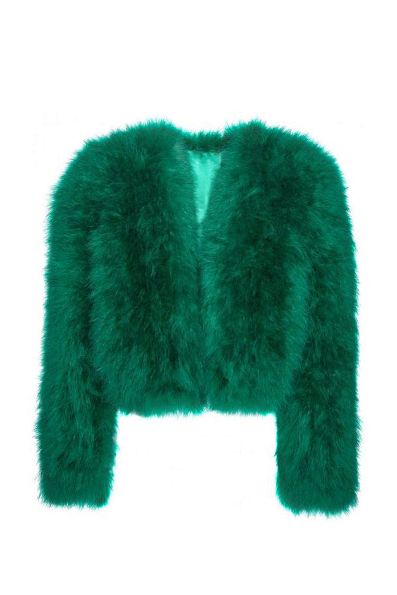 Vintage Emerald Green Marabou Feather 