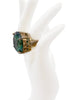 Vintage Emerald Green Round Large Cocktail Ring