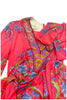 Emilio Pucci Red 1960's Vintage Silk Jersey Dress with Pale Blue Floral Print and Pleated Skirt