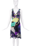 Emilio Pucci Abstract Palm Leaf Tropical Print Dress