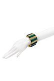 Etro Emerald Green Bar and Gold Statement Bracelet