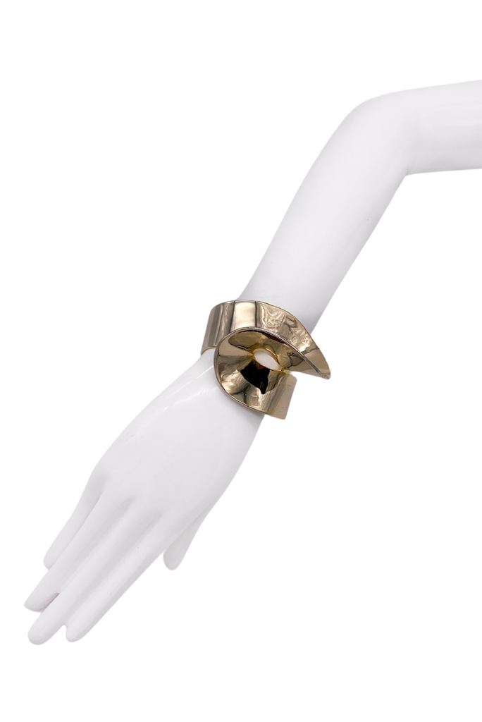 Etro Gold Elsa Peretti Style Sculptural Swirl Bracelet Cuff Bracelet