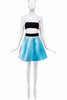 Fausto Puglisi Pale Aquamarine Blue Satin Crinoline A Line Pleated Mini Skirt