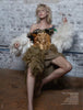 Vintage White Ivory Ostritch 1940's Chubby Feather Crop Jacket
