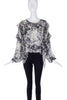 Faith Connection Black and White Chiffon Blouse with Lurex Detail