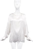 Faith Connexion White Ivory Satin Long Sleeve Oversize T-Shirt Top