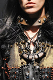 Lanvin Lime Green Crystal Black Horn Style Necklace Fall Winter 2010