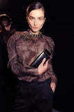 Lanvin Black Gray Art Deco Crystal Choker Necklace Fall 2013