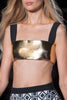 Fausto Puglisi Gold Metallic Lame Bustier Top