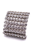 Fausto Puglisi Silver Crystal Diamond Extra Wide Cuff Bracelet