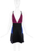 Fausto Puglisi Burgundy Red Blue Deep V Neck Dress