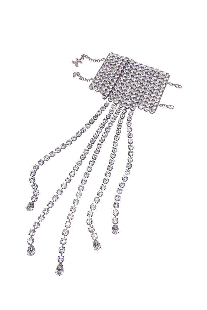 Fausto Puglisi Crystal Rockstar Fringe Massive Cuff Bracelet Choker