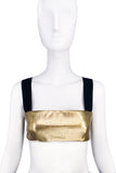 Fausto Puglisi Gold Metallic Lame Bustier Top