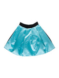 Fausto Puglisi Pale Aquamarine Blue Satin Crinoline A Line Pleated Mini Skirt