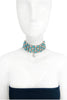 Fausto Puglisi Aquamarine Blue and Crystal Diamond Bracelet / Choker