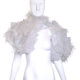 Vintage White Feather and Ruffles PVC Caplet