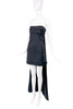 Fendi Black Short Mini with Long Train Dress Gown Bride Finale Look Fall 2001