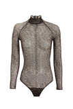 Fleur Du Mal Leopard Print Sheer Bodysuit