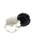M&S Smallberg Red and White Leather Oversize Flower