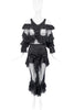 Francesco Scognamiglio Black Sheer Mesh Ruffle Midi Skirt Top/Dress SS2016
