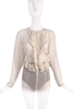 Francesco Scognamiglio Ivory Sheer Chiffon 'Swan' Ruffle Blouse Spring 2016