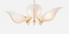 Spectacular six leaf handblown Murano glass chandelier designed by Franco Luce 1970's