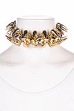 Giuseppe Zanotti Gold Claw Spike Choker Necklace