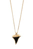 Givenchy Gold Black Crystal Shark Tooth Pendant Logo Long Chain Necklace