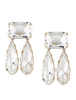Gucci Gold Rhinestone Crystal Double Teardrop Earrings
