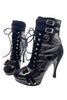 Christian Dior by John Galliano Black Patent Leather & Suede Buckle Strap Boots Size 36.5