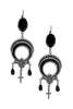 Jean Paul Gaultier Black Enamel Cross Bead Earrings 90's Runway
