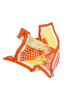 Vintage Yellow Orange Geometric Print Silk Scarf